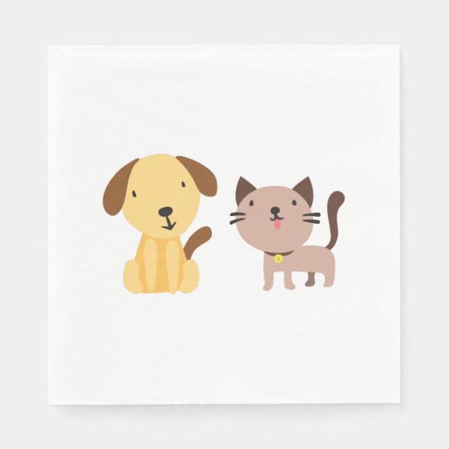 Guardanapo De Papel Gato e cachorro   (Frente)
