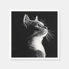 Guardanapo De Papel Gato Elegante