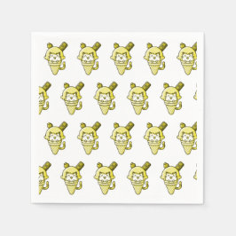 Guardanapo De Papel Gato em Amarelo de Cone