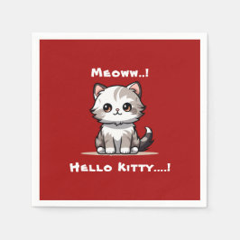 Guardanapo De Papel Gato Engraçado Gato de Natal Humor