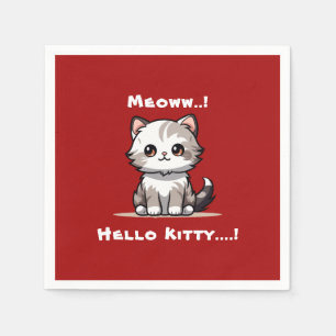 Guardanapo De Papel Gato Engraçado Gato de Natal Humor