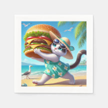 Gato está comendo Hamburger