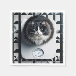 Guardanapo De Papel Gato Gordo Em Escala De Banheiro