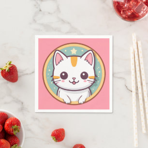 Guardanapo De Papel Gato Japonês Bonito Kawaii Kitten