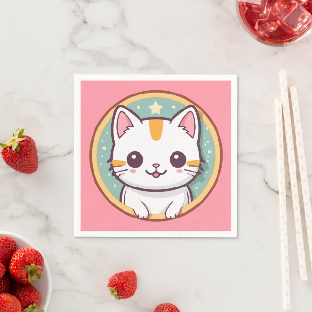 Guardanapo De Papel Gato Japonês Bonito Kawaii Kitten (Insitu)