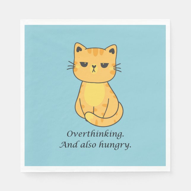 Guardanapo De Papel Gato Laranja Fresco E Fome (Frente)