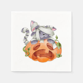 Guardanapo De Papel Gato mamão e abóbora