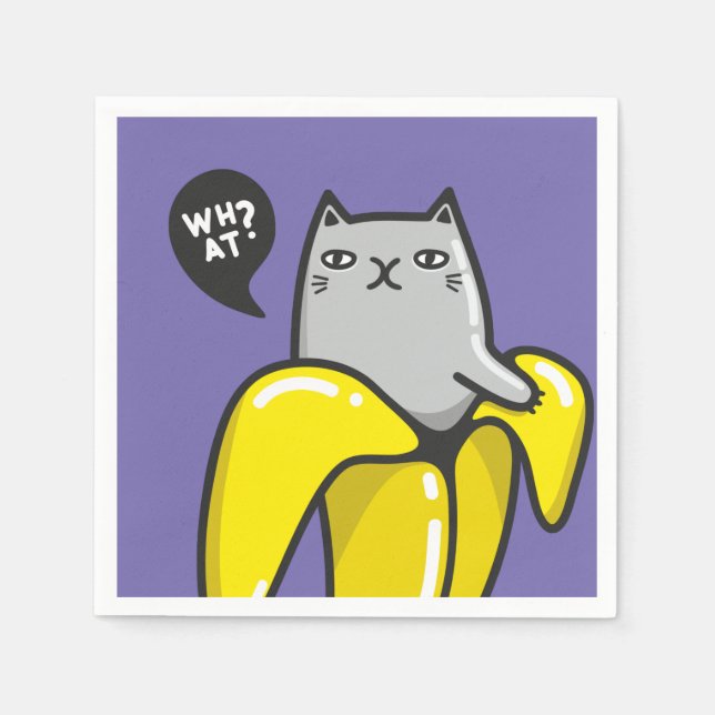 Guardanapo De Papel Gato na banana (Frente)