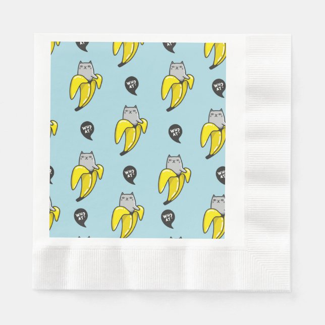 Guardanapo De Papel Gato na banana (Frente)