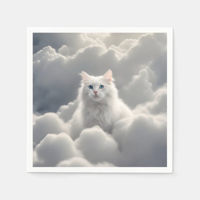 Guardanapo De Papel Gato nas nuvens (Frente)