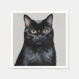 Guardanapo De Papel Gato Negro