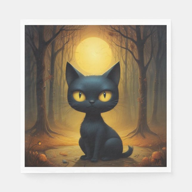 Guardanapo De Papel Gato negro (Frente)