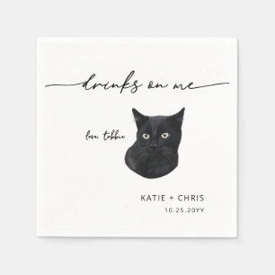 Guardanapo De Papel Gato Negro Bonito bebe em meu casamento