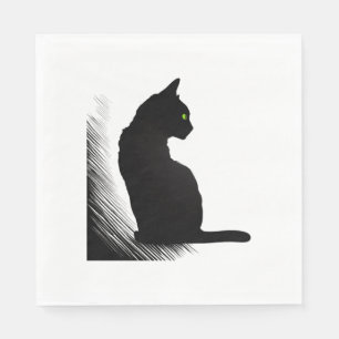 Guardanapo De Papel Gato Negro - Miau