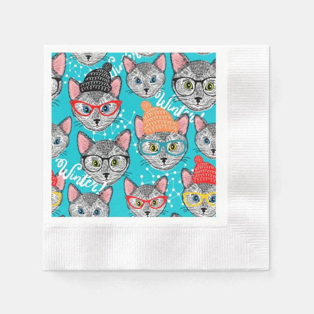 Guardanapo De Papel Gato no chapéu (Frente)