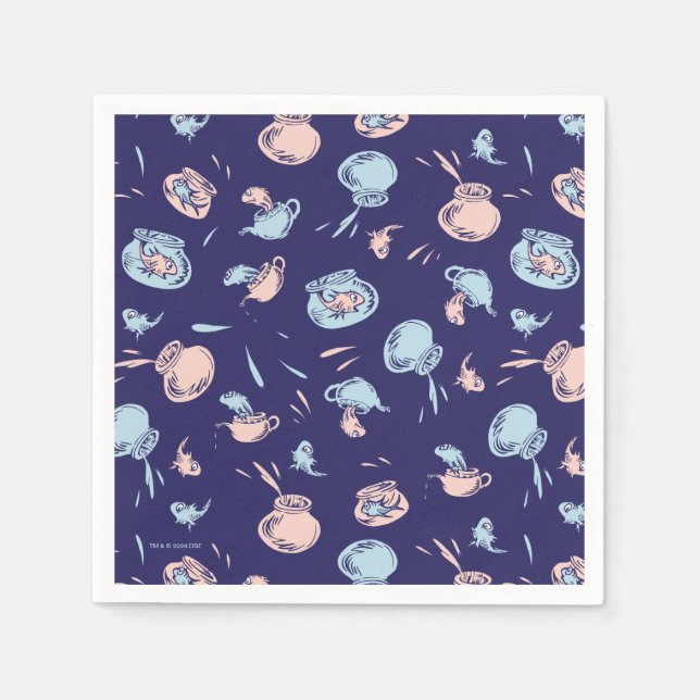 Guardanapo De Papel Gato No Chapéu | O padrão de peixe (Frente)