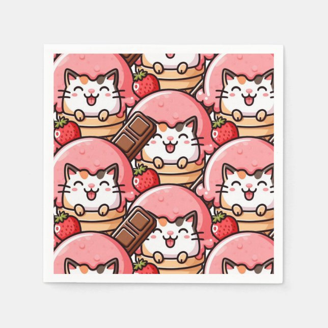 Guardanapo De Papel Gato no Cone   (Frente)