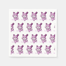 Guardanapo De Papel Gato no Rosa Perfeito de Cone