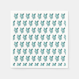 Guardanapo De Papel Gato no Teal Cone