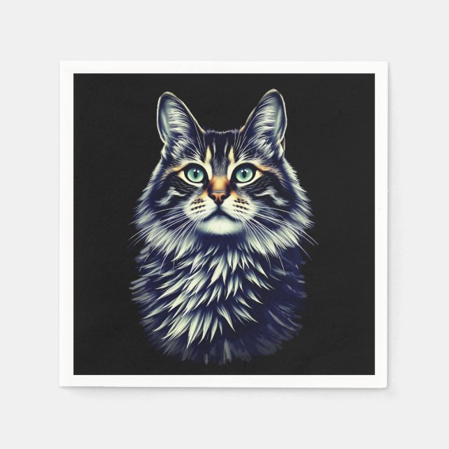 Guardanapo De Papel Gato Olho Verde (Frente)