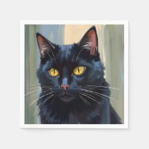 Gato Preto | Aquarela de Gatinho Bonito