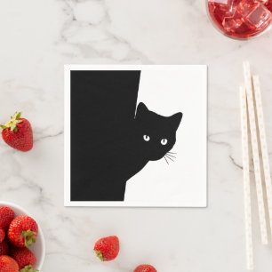 Guardanapo De Papel Gato Preto de Vento
