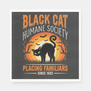 Guardanapo De Papel Gato Preto Dia das Bruxas Sociedade Humanitária Gr