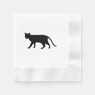 Guardanapo De Papel Gato Preto Gato Silhueta Gatinho Purr Meow Arte Si