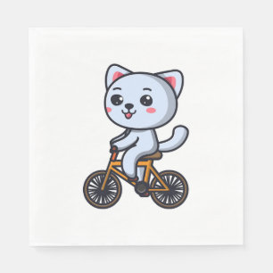 Guardanapo De Papel Gatos Andando de Bicicleta Gato design presentes p