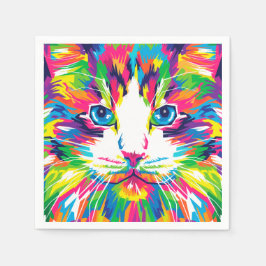 Guardanapo De Papel Gatos Coloridos Imagens Estéticas De Gatos