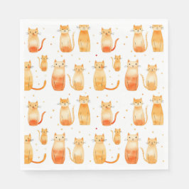 Guardanapo De Papel Gatos De Gato Laranja