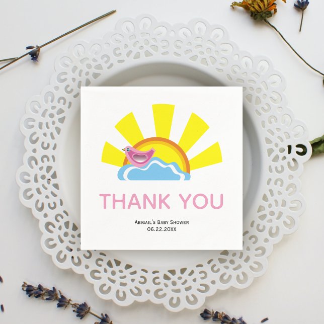 Guardanapo De Papel Gatos de pássaro e sol lindos para o Chá de fralda (Criador carregado)