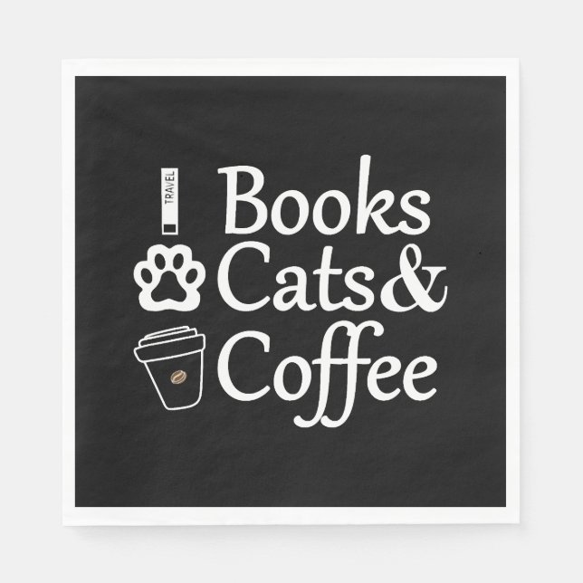 Guardanapo De Papel Gatos e café (Frente)