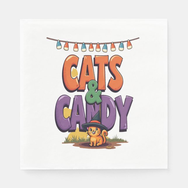 Guardanapo De Papel Gatos e Doces (Frente)
