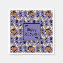 Guardanapo De Papel Gatos, Morcegos e Estrelas de Halloween