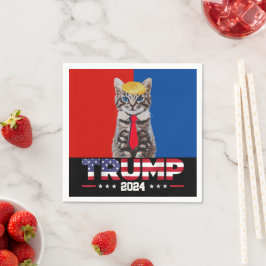 Guardanapo De Papel Gatos Para Trump 2024 | Vance Trump Red Blue