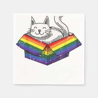 Guardanapo De Papel Gay do Orgulho Arco-Íris Gatinho de Gatinhos Cueca