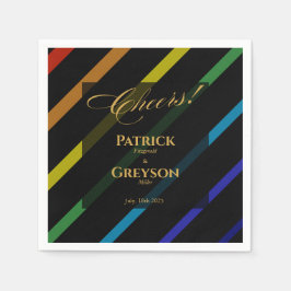 Guardanapo De Papel Gay Men Wedding Elegant Rainbow Cocktail