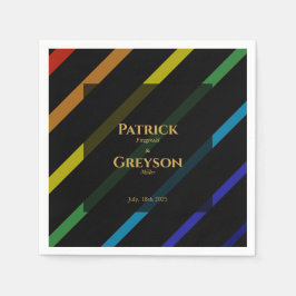 Guardanapo De Papel Gay Men Wedding Elegant Rainbow Cocktail
