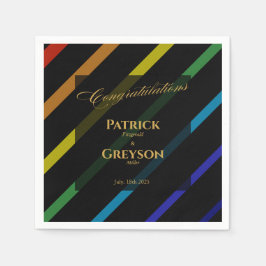Guardanapo De Papel Gay Men Wedding Elegant Rainbow Cocktail