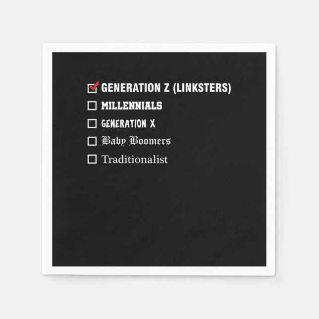 Guardanapo De Papel Gebnration Z Millenials Generation X Boomer Gift (Frente)