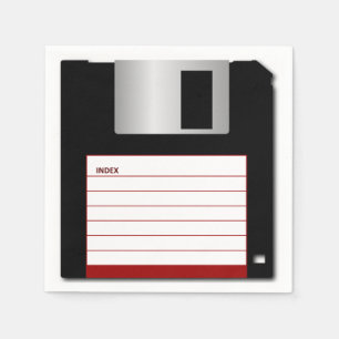 Guardanapo De Papel Geek de Computador Vermelho Clássico Disquete