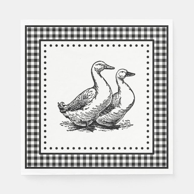 Guardanapo De Papel Geese Gingham (Frente)