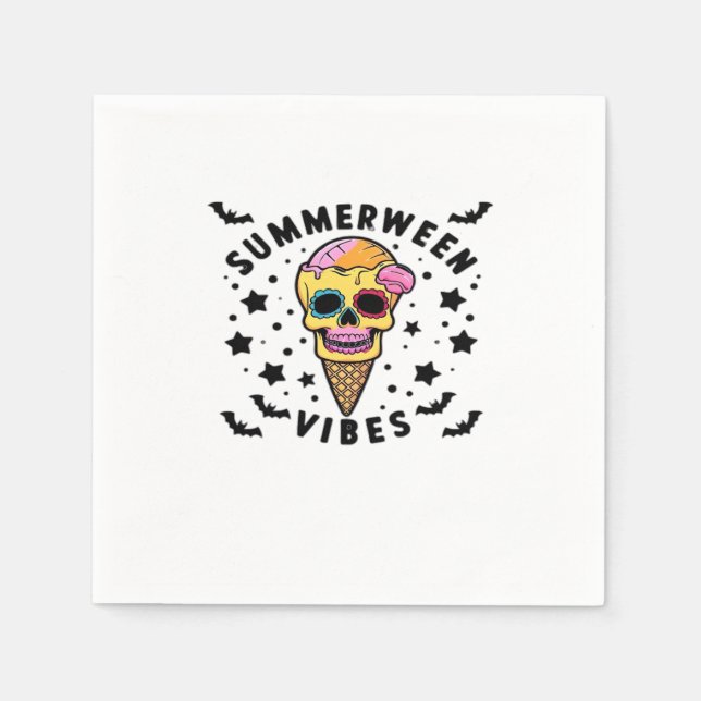 Guardanapo De Papel Gelado Summerween Vibes Skeleton IceCream Summer V (Frente)