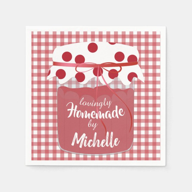 Guardanapo De Papel Geléia Caseira Personalizada e Xadrez (Frente)