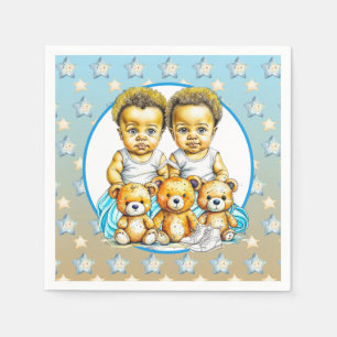 Guardanapo De Papel Gêmeos bonitos de cor Bebês ameaças de Chá de fral