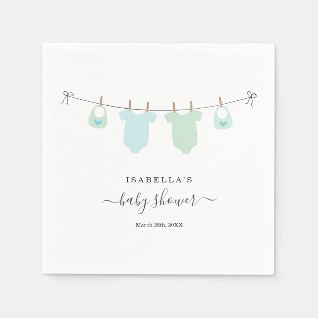 Guardanapo De Papel Gêmeos de Chás de fraldas Personalizados (Frente)