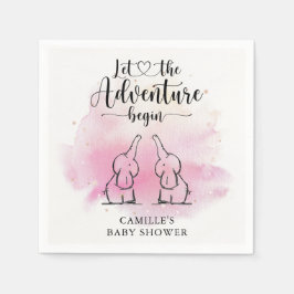 Guardanapo De Papel Gêmeos Elefantes Chá de fraldas Napkins