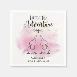 Guardanapo De Papel Gêmeos Elefantes Chá de fraldas Napkins