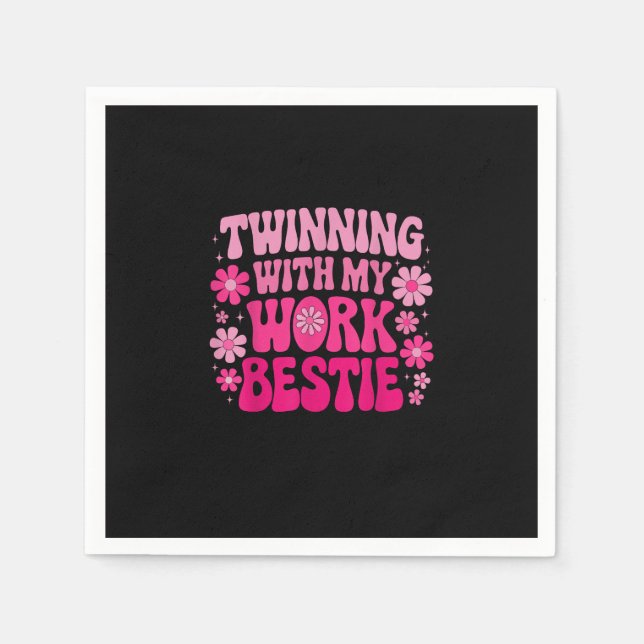 Guardanapo De Papel Geminando com meu trabalho Bestie Amigos Espírito  (Frente)